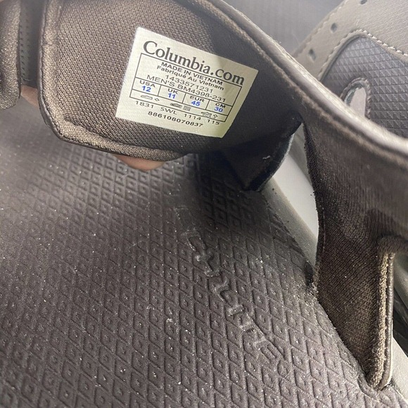 Columbia Hiking Sandals Mens Sz 12 Gray Shoes Bm4398-231 Hook And Loop Omni Grip - Picture 6 of 7